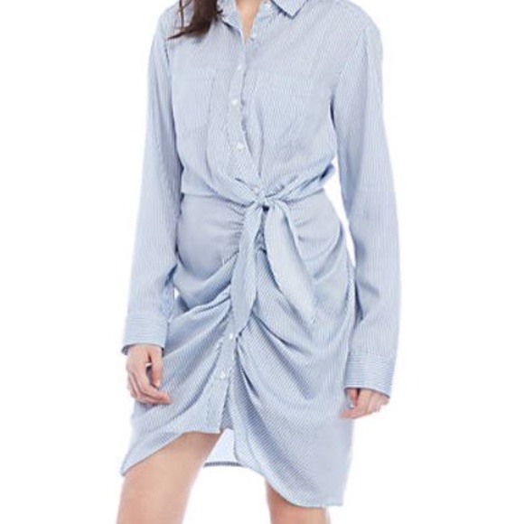 draped shirt dress